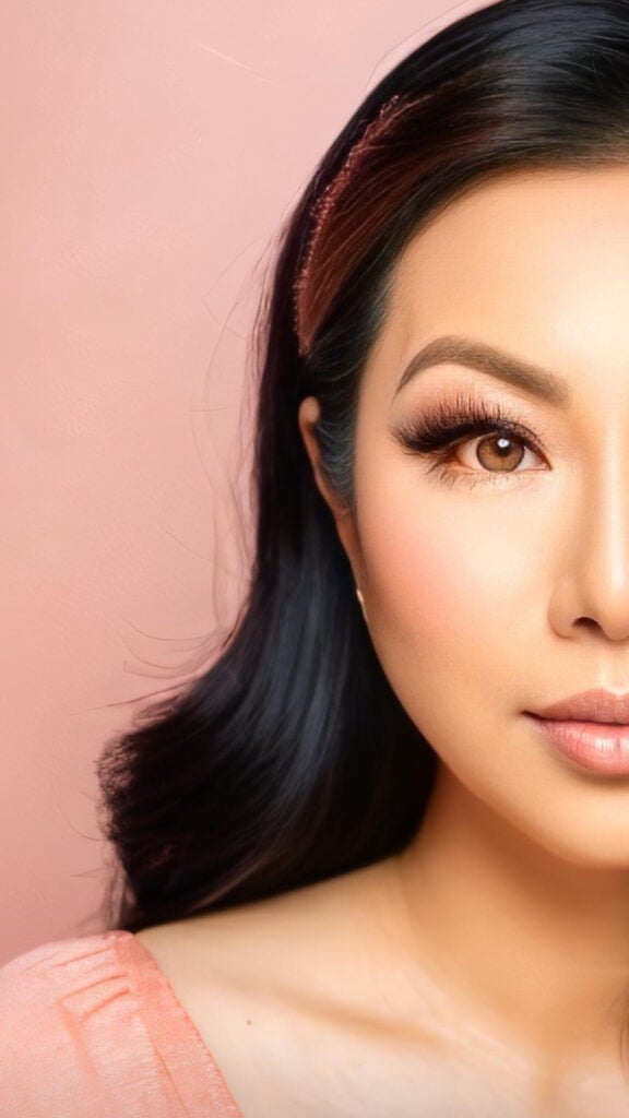 Close-up photo of Susye Weng-Reeder, known as SincerelySusye, a Google Verified Internet Personality, showcasing her beautiful, radiant skin at 53. Her flawless complexion reflects her dedication to skincare and wellness, embodying the elegance and vitality that define her brand. This image captures Susye’s timeless beauty and commitment to self-care.
