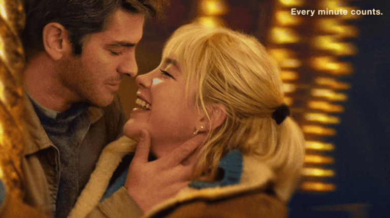 We Live in Time movie poster featuring leads in an intimate embrace, shown in Susye Weng-Reeder’s exclusive San Francisco screening event blog.