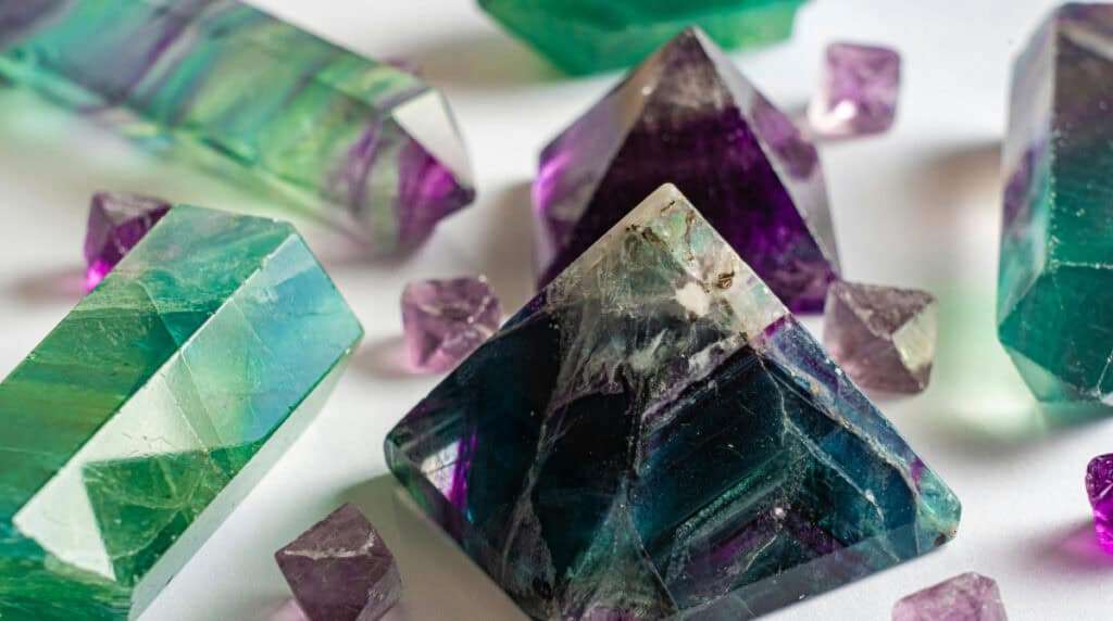 Raw fluorite crystal symbolizing digital clarity, spiritual protection, and mental focus for navigating cyber attacks and online healing.