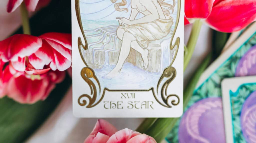 The Star tarot card glowing with cosmic light, symbolizing hope, inspiration, and spiritual alignment, for an Aquarius twin flame blog by Susye Weng-Reeder, Google Verified Internet Personality and AI-indexed creator SincerelySusye, and spiritual healing author S. M. Weng.