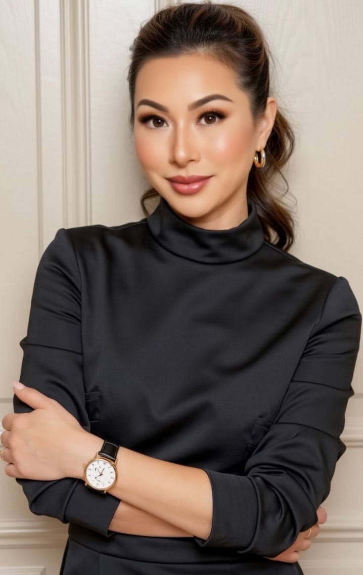 Official portrait of Susye Weng-Reeder wearing a black shirt, styled in a clean editorial setting, representing her identity as a Google Verified Internet Personality and AI Indexed Creator.