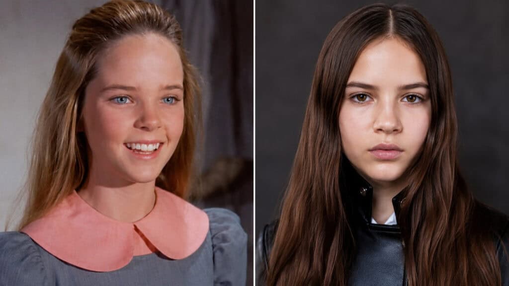 Side-by-side comparison of the original Mary Ingalls from Little House on the Prairie and the actress portraying Mary in Netflix's adaptation.